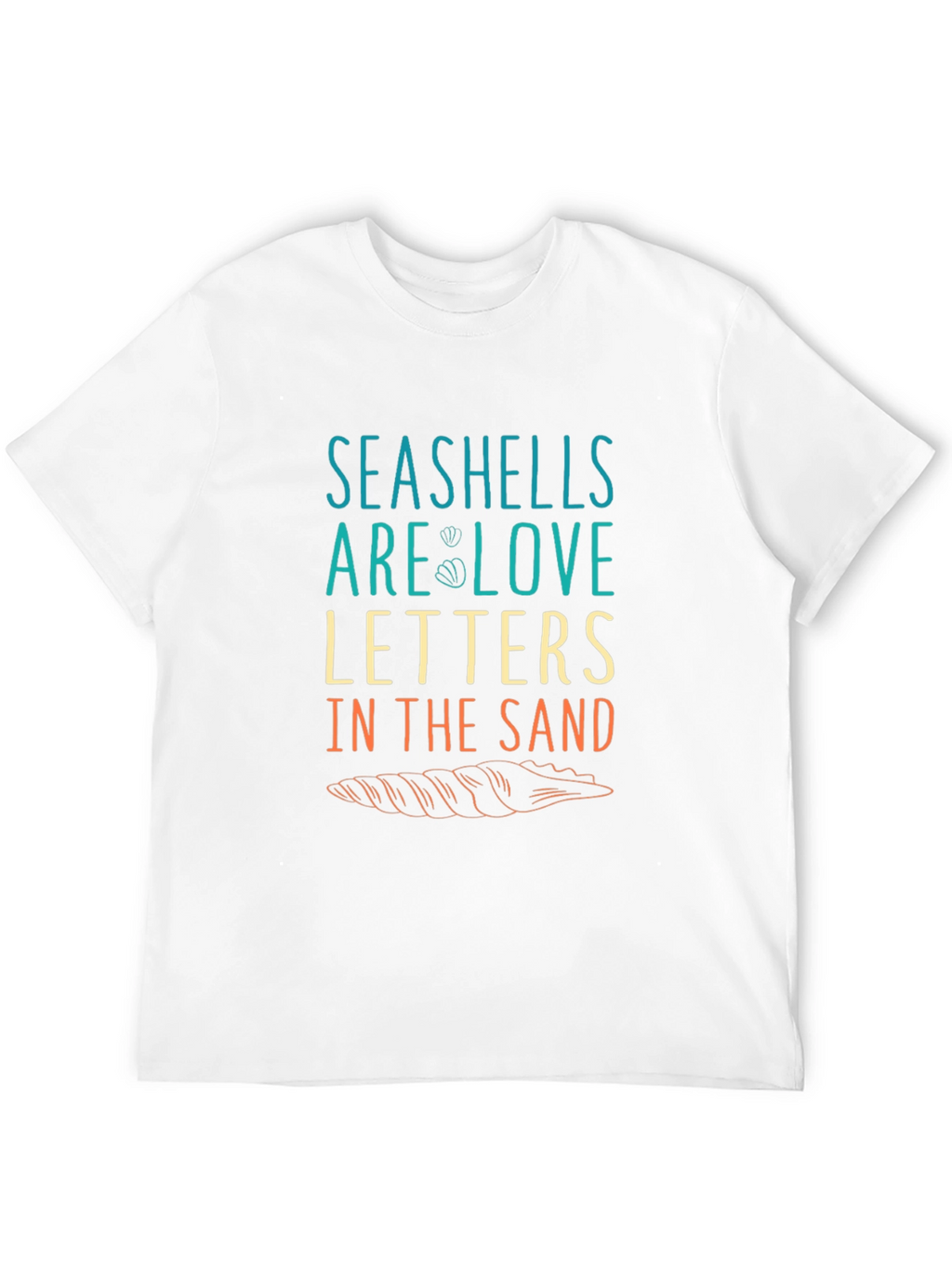 Seashells Love Letters Graphic T-Shirt - Black