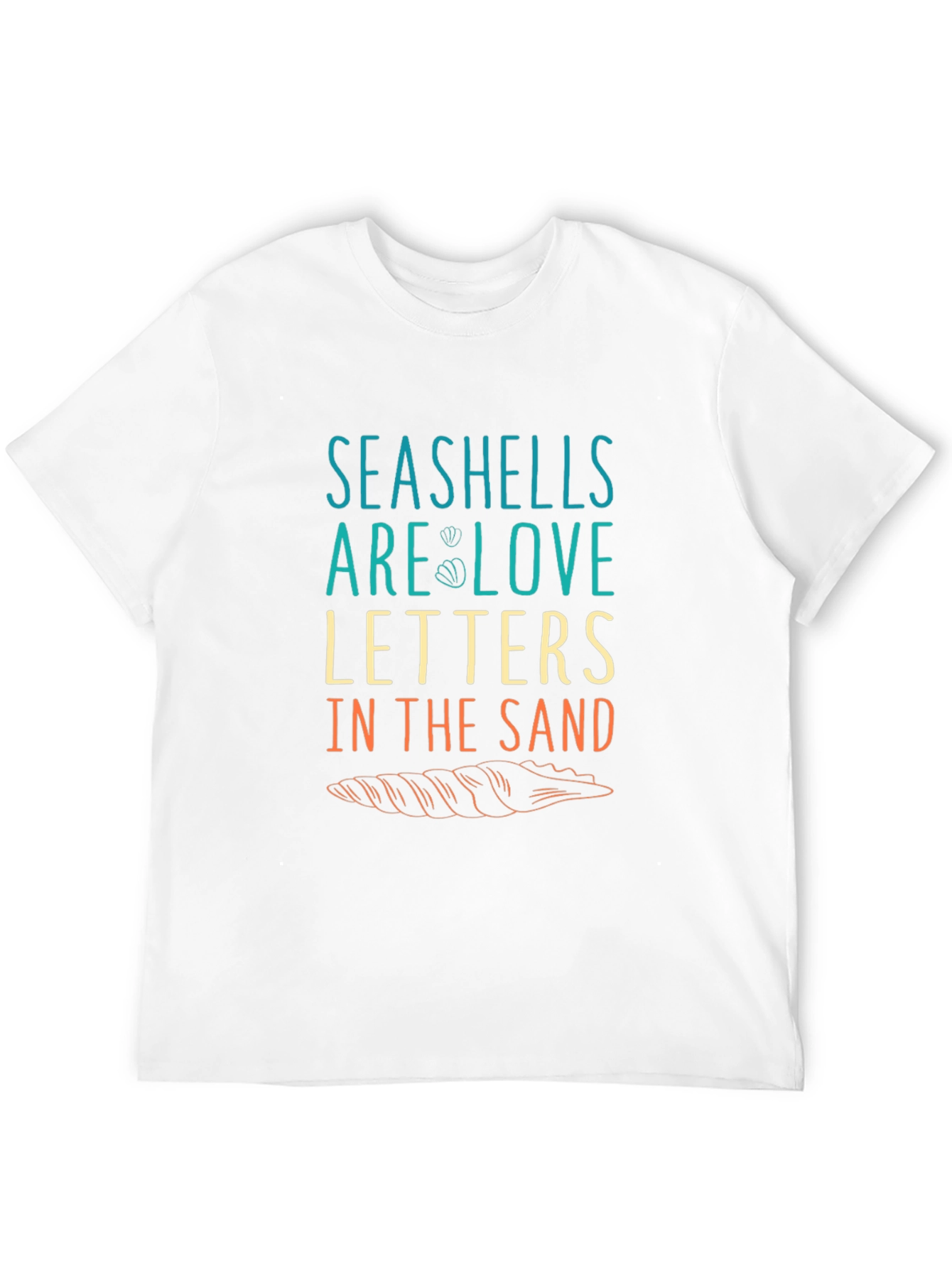 Seashells Love Letters Graphic T-Shirt - Black