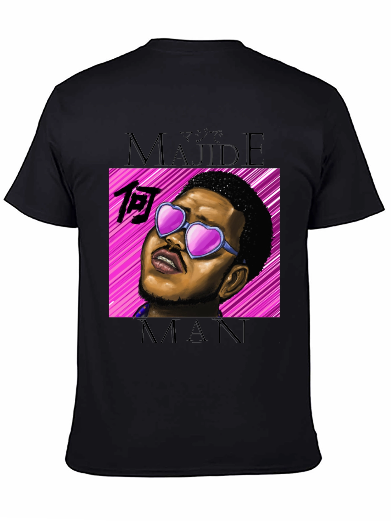 Majideman Graphic Tee - Trendy Heart Sunglasses Design