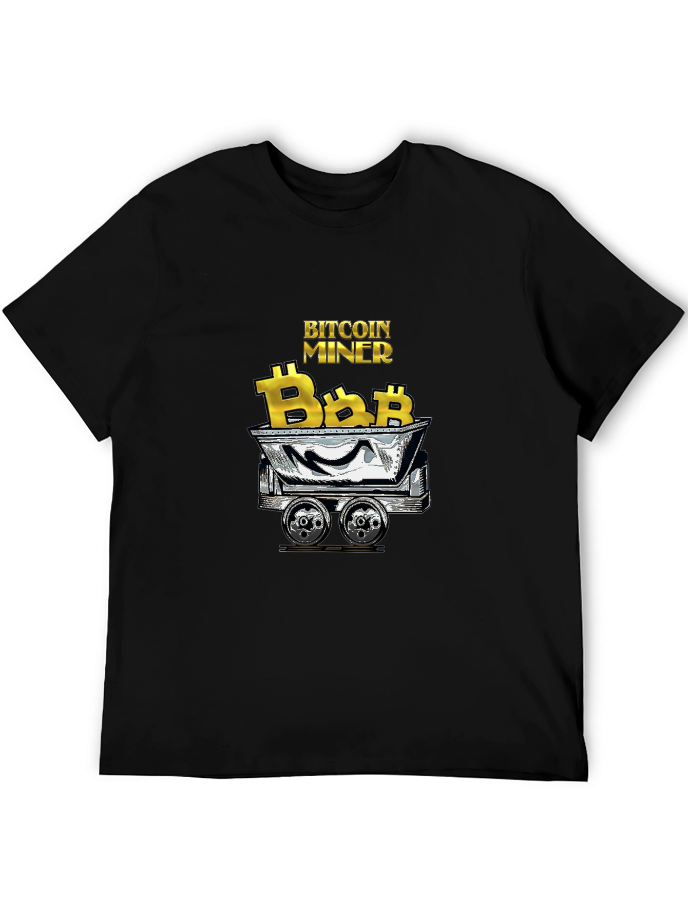 Bitcoin Miner Graphic Tee - Black Cotton T-Shirt