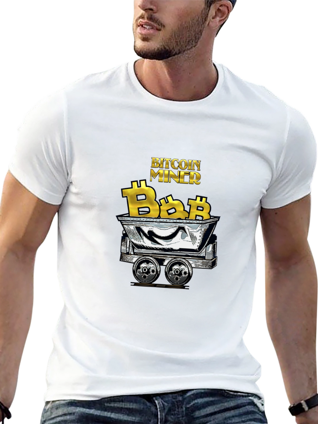 Bitcoin Miner Graphic Tee - Black Cotton T-Shirt