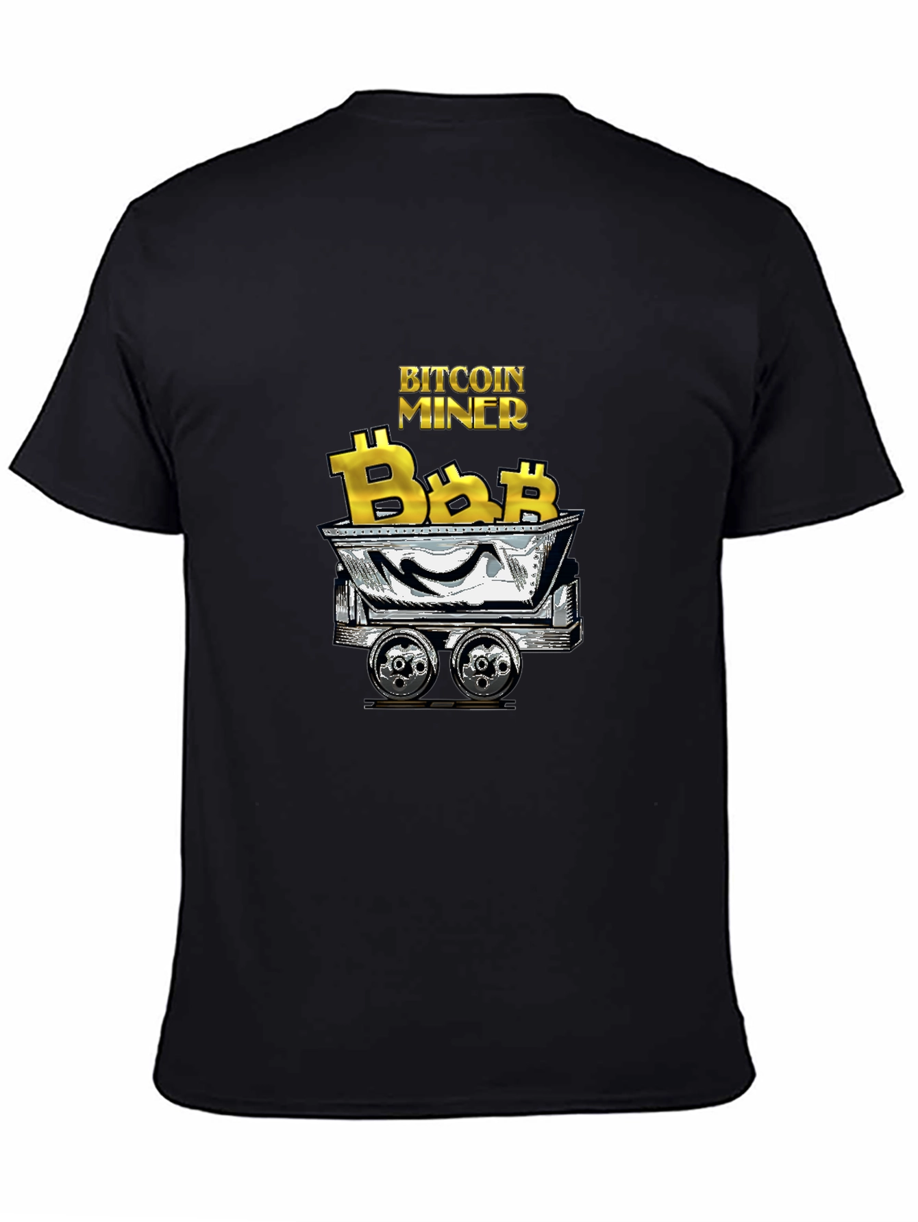 Bitcoin Miner Graphic Tee - Black Cotton T-Shirt
