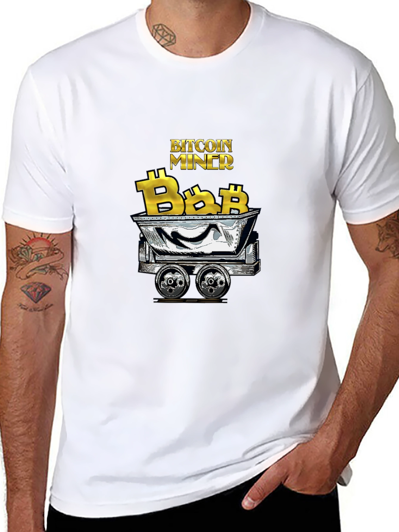 Bitcoin Miner Graphic Tee - Black Cotton T-Shirt