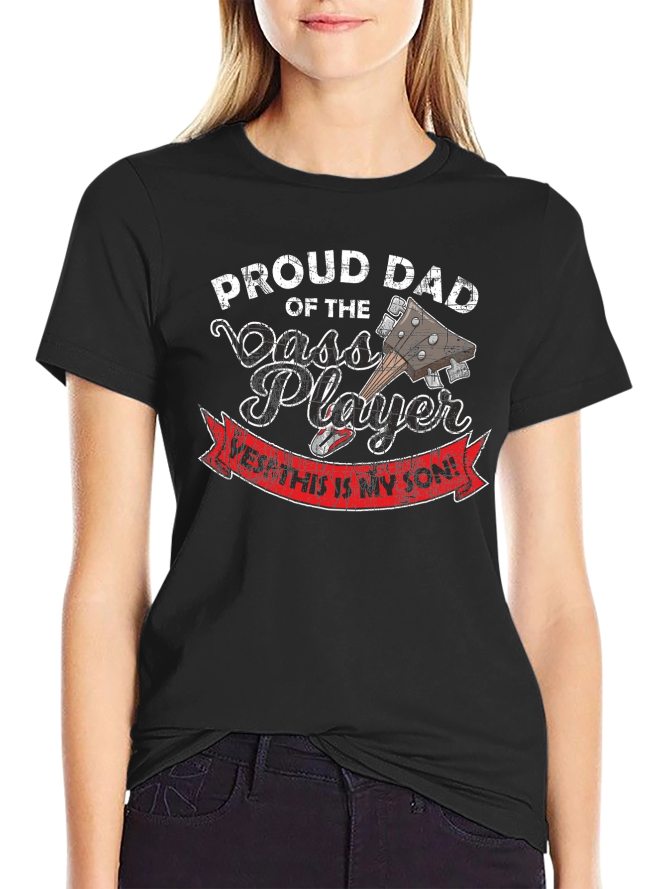 Proud Dad Bass Player T-Shirt - Gift for Musicians Father