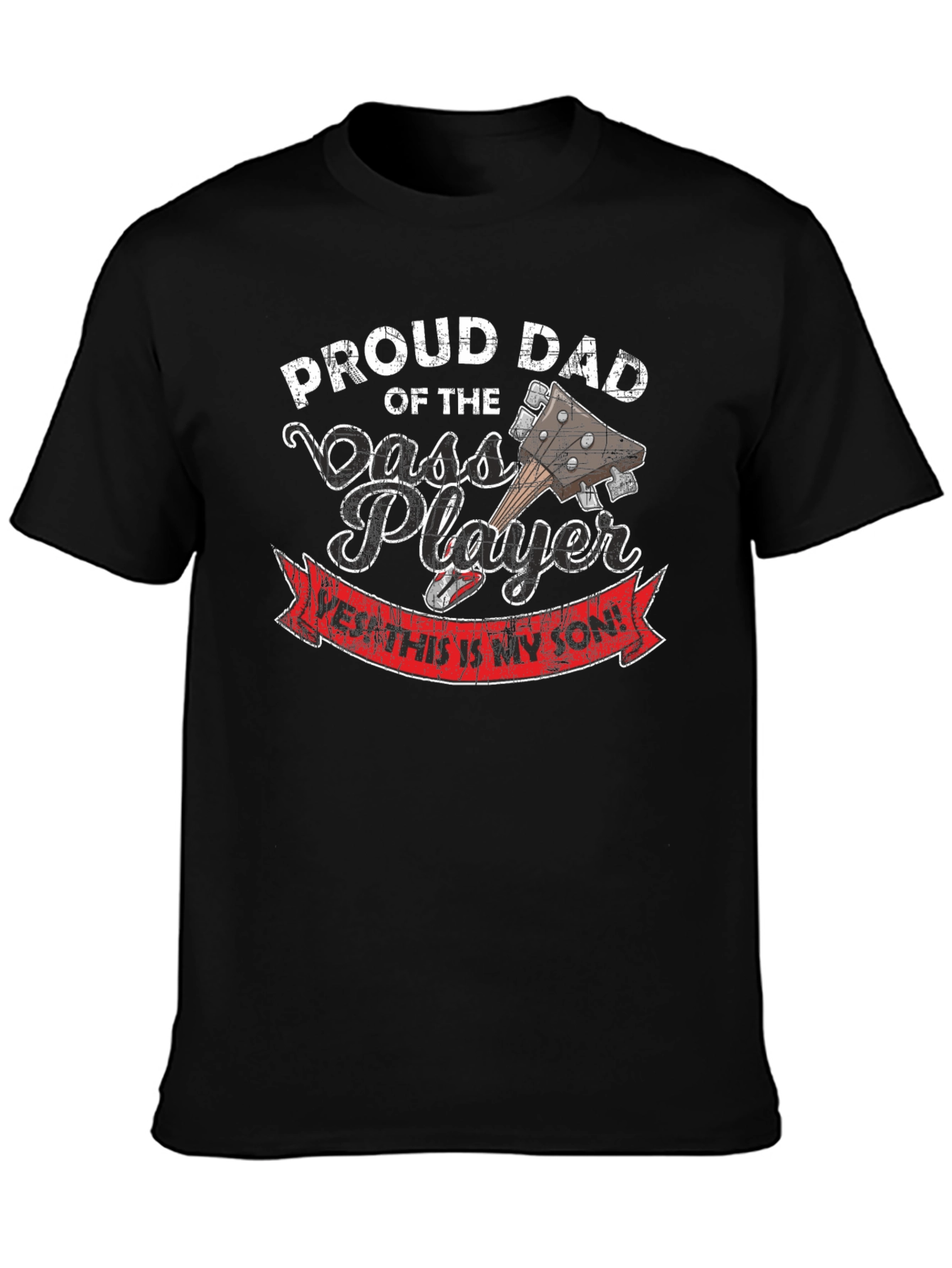 Proud Dad Bass Player T-Shirt - Gift for Musicians Father