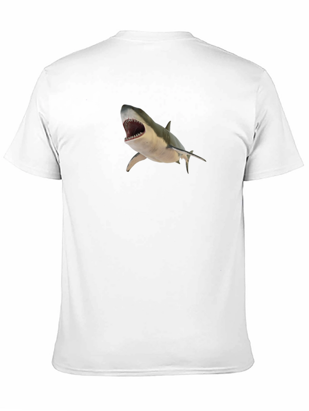 Shark Graphic T-Shirt - Mens Black Crew Neck Tee