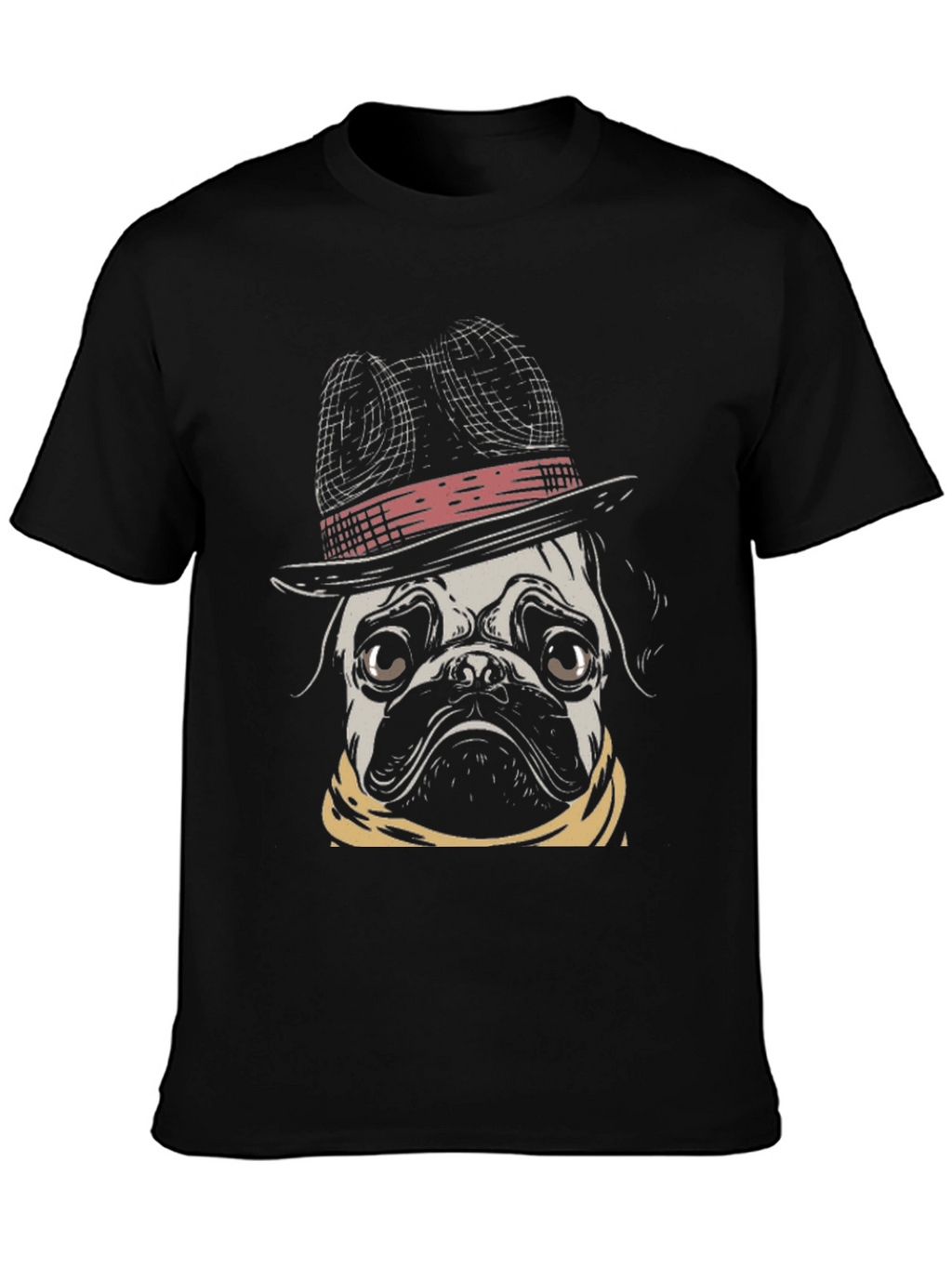 Pug Dog with Hat Graphic T-Shirt