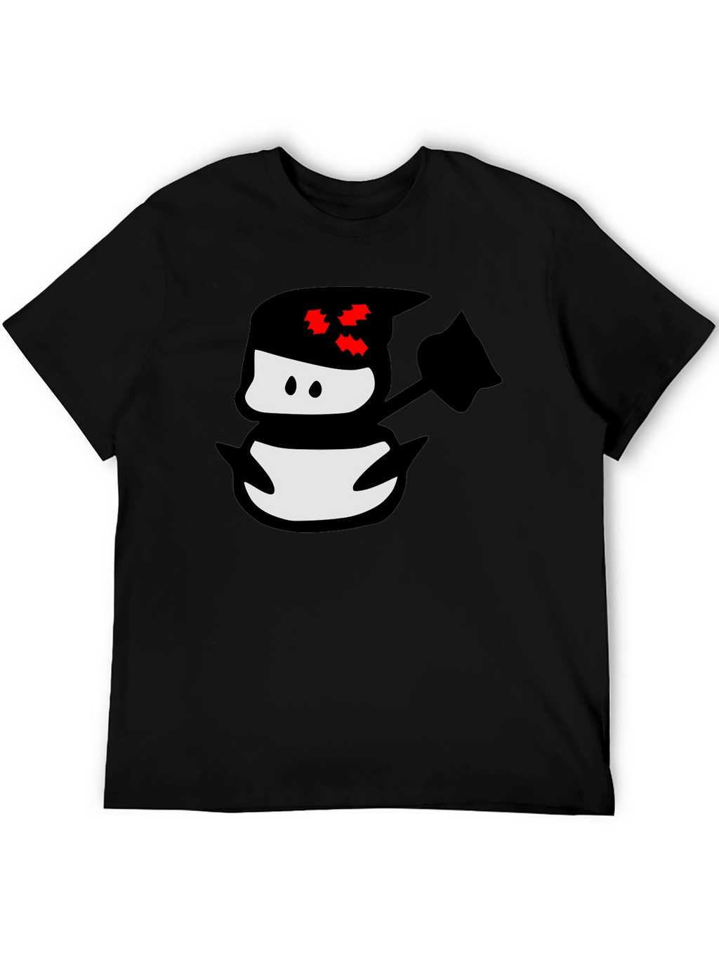 Ninja Snowman Black T-Shirt - Graphic Tee