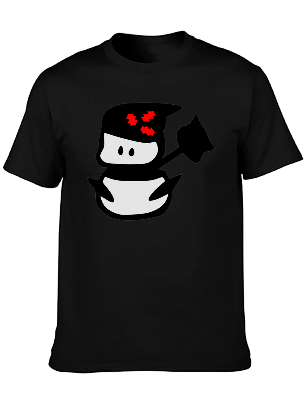 Ninja Snowman Black T-Shirt - Graphic Tee