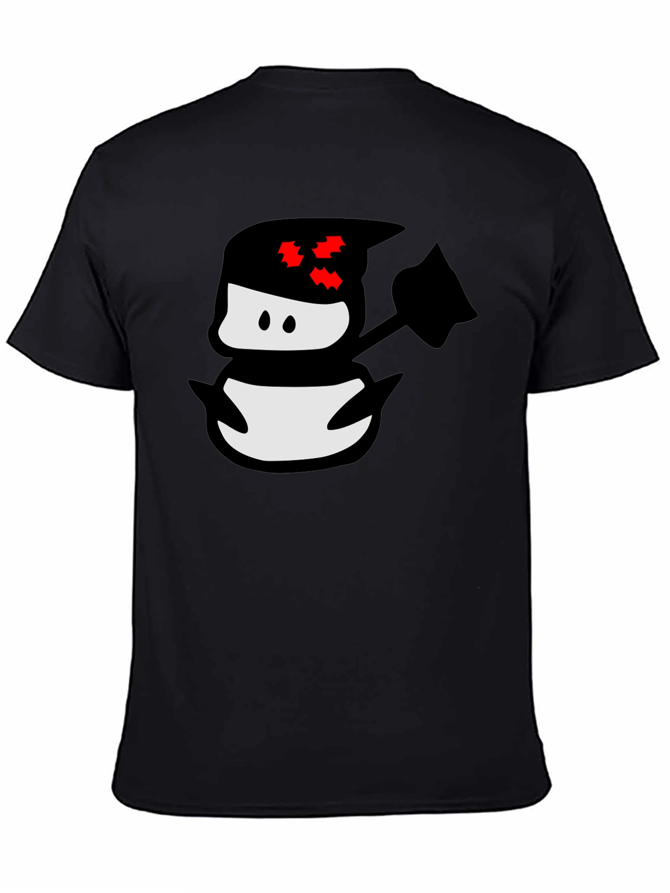 Ninja Snowman Black T-Shirt - Graphic Tee