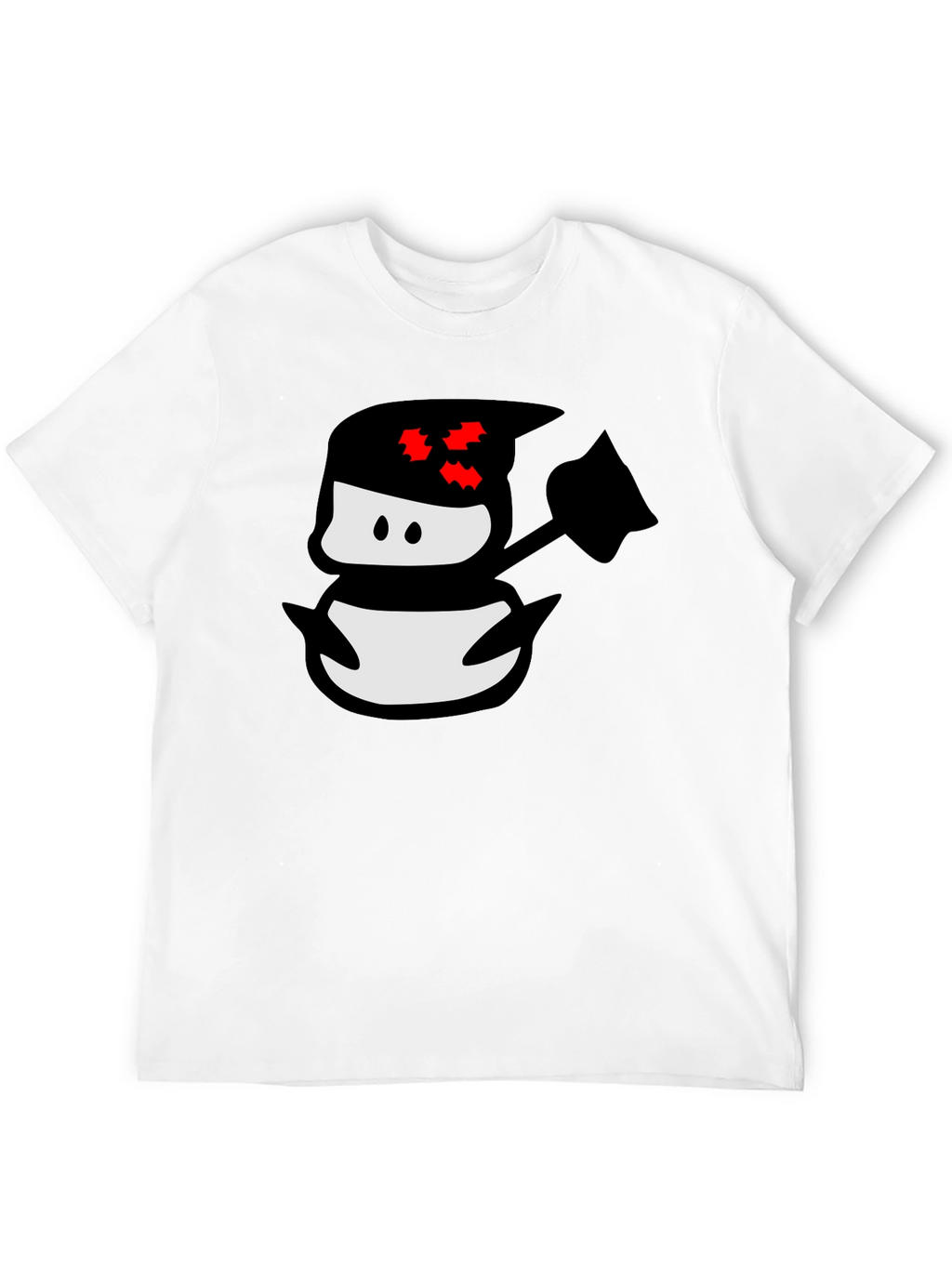Ninja Snowman Black T-Shirt - Graphic Tee
