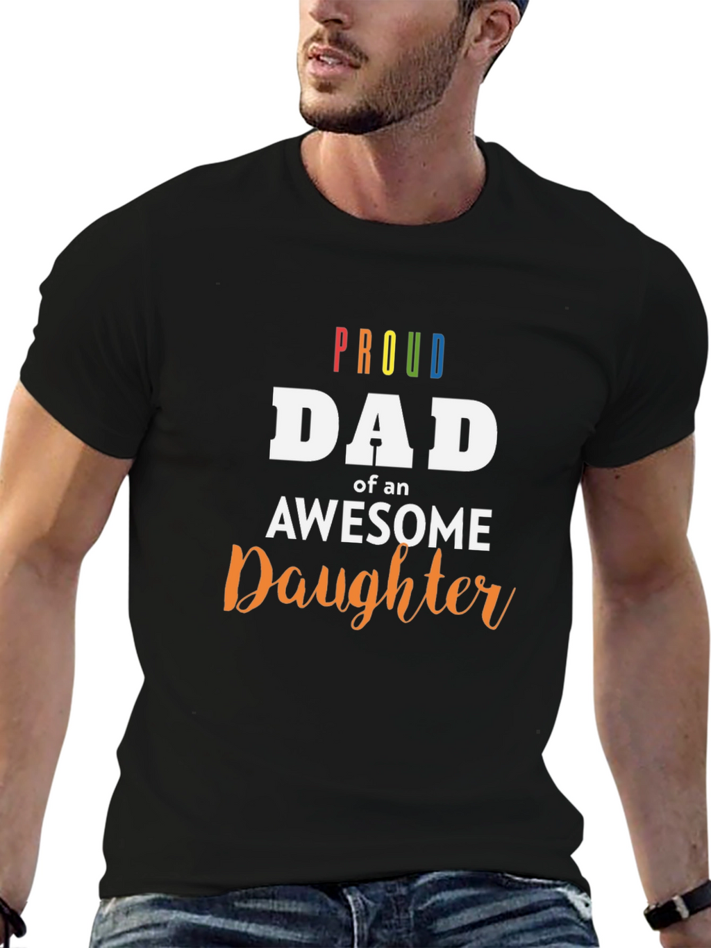 Proud Dad of an Awesome Daughter Black T-Shirt