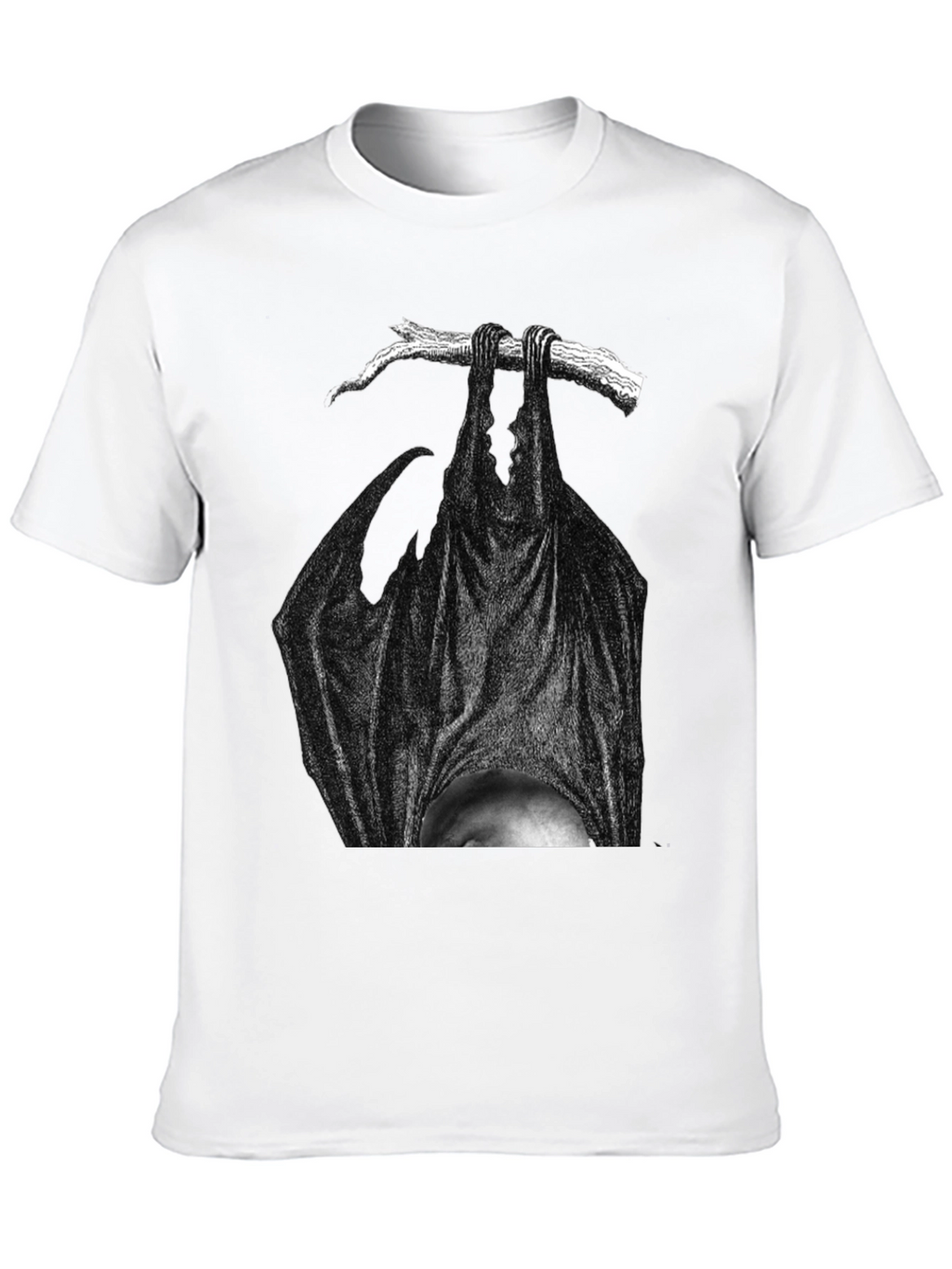 Hanging Bat Graphic Tee - Dark Humor T-Shirt