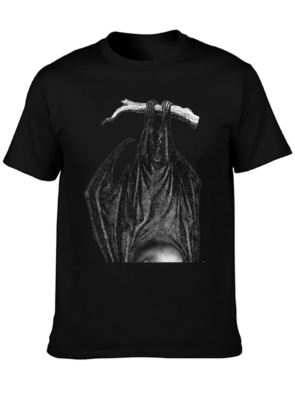 Hanging Bat Graphic Tee - Dark Humor T-Shirt