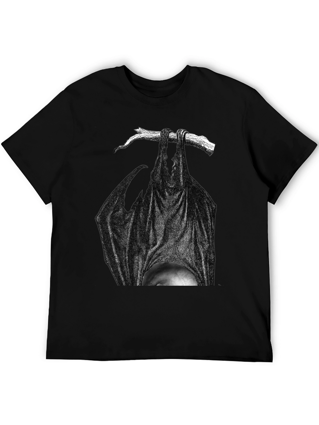 Hanging Bat Graphic Tee - Dark Humor T-Shirt