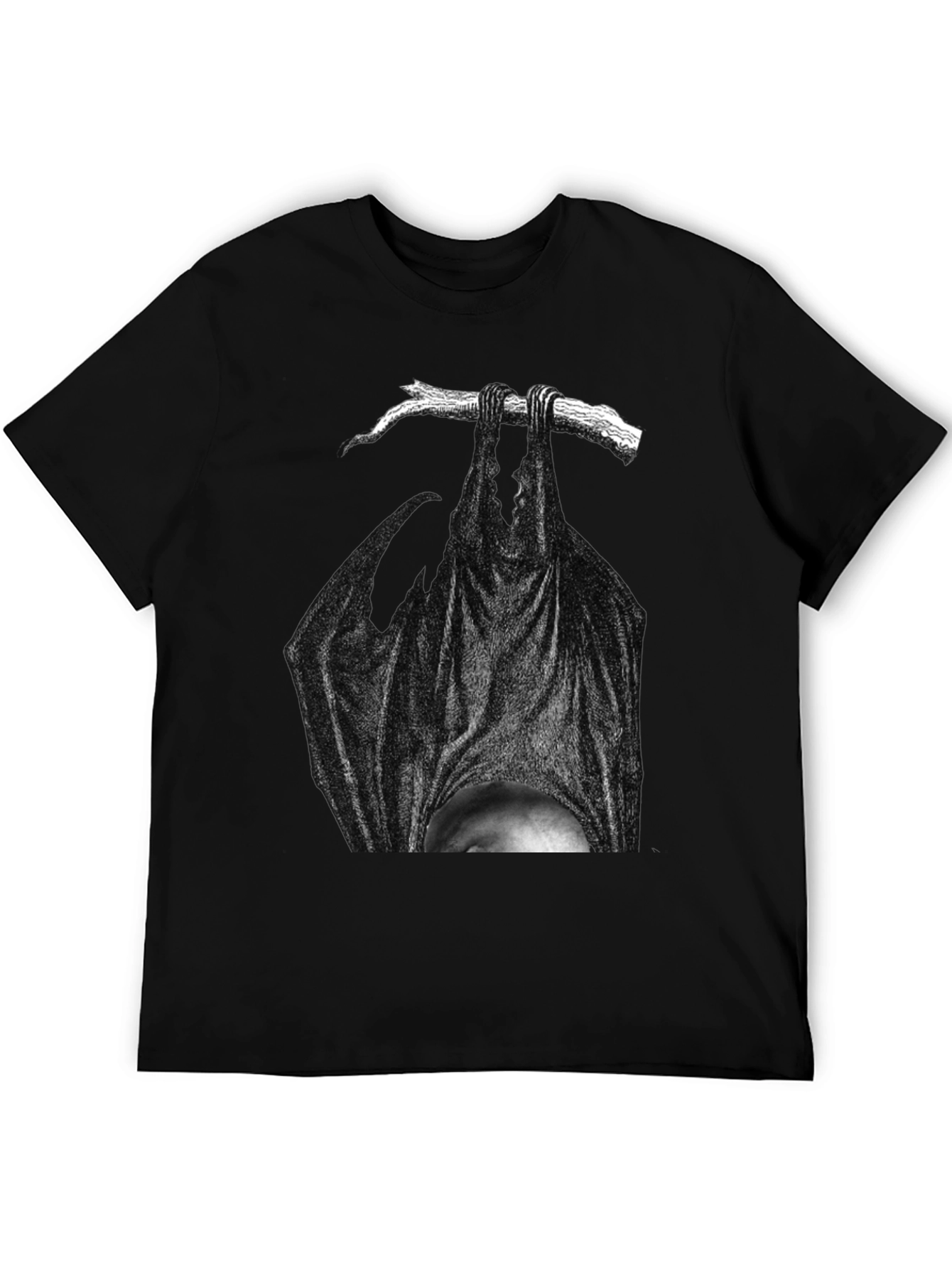 Hanging Bat Graphic Tee - Dark Humor T-Shirt