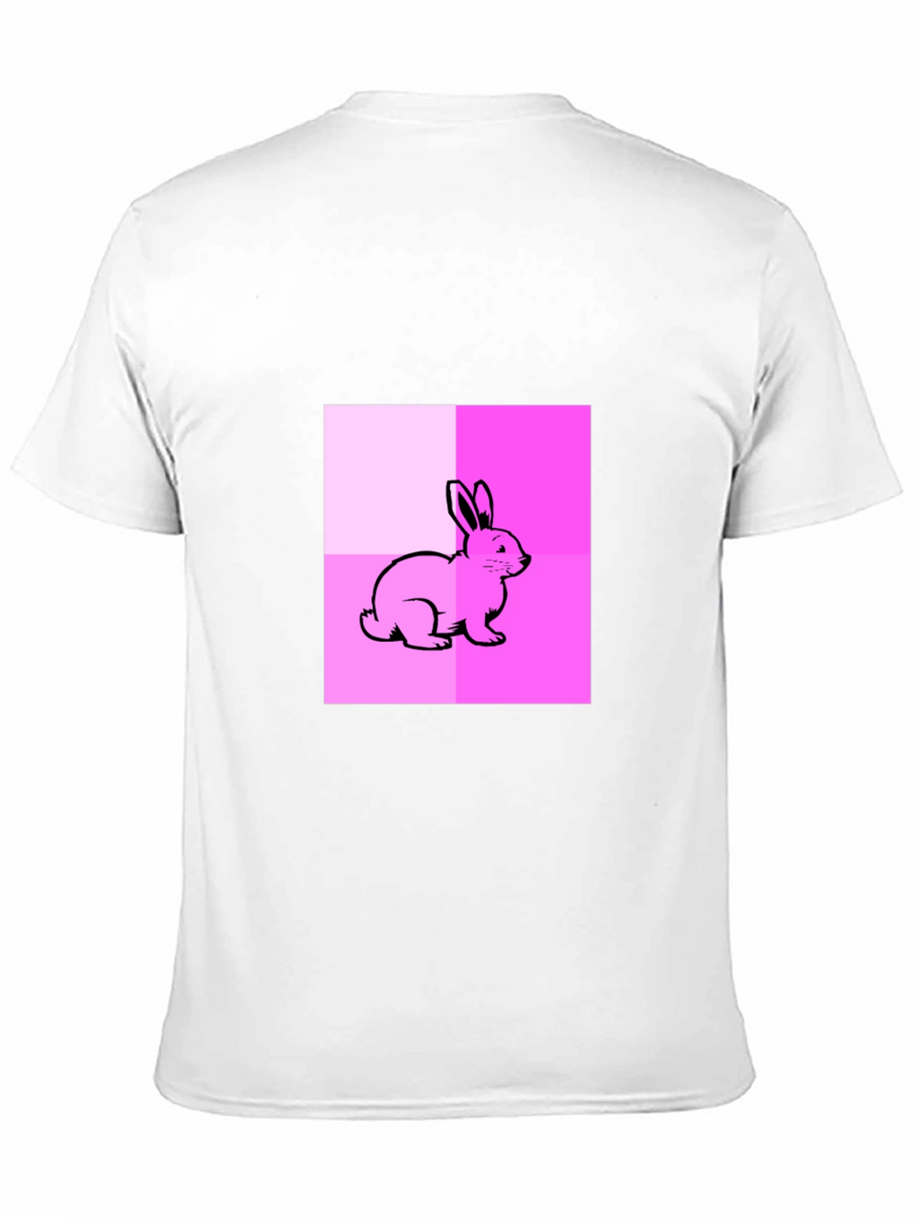 Pink Bunny Graphic Tee - Casual Black Cotton Shirt