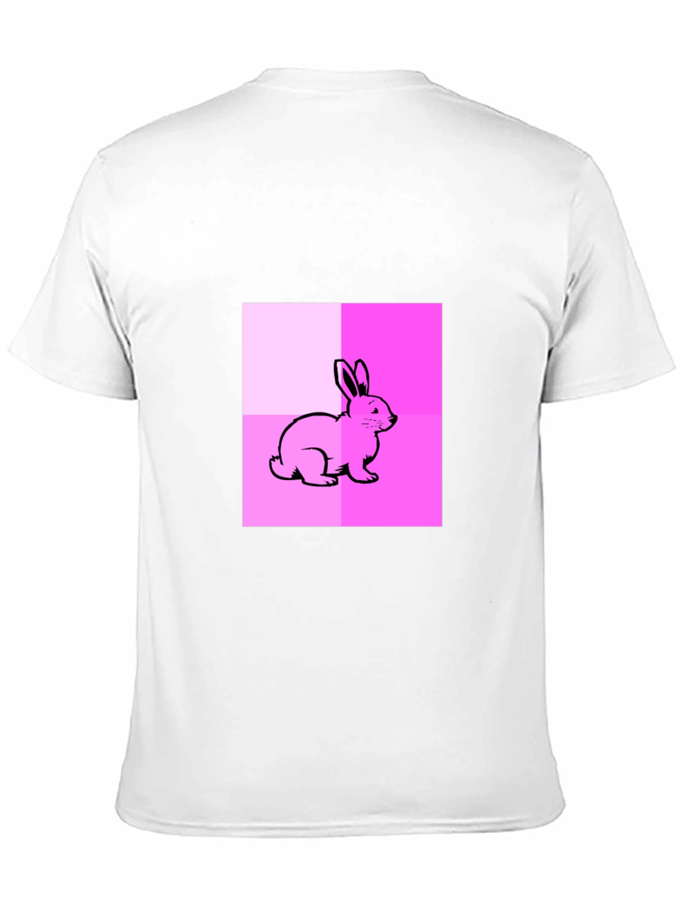Pink Bunny Graphic Tee - Casual Black Cotton Shirt