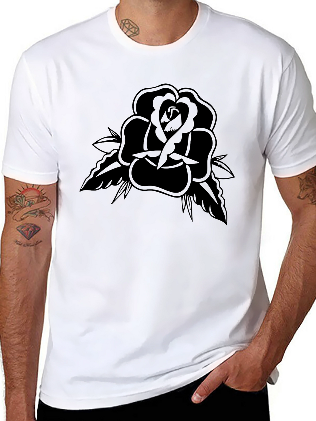 Black Rose Tattoo Graphic T-Shirt
