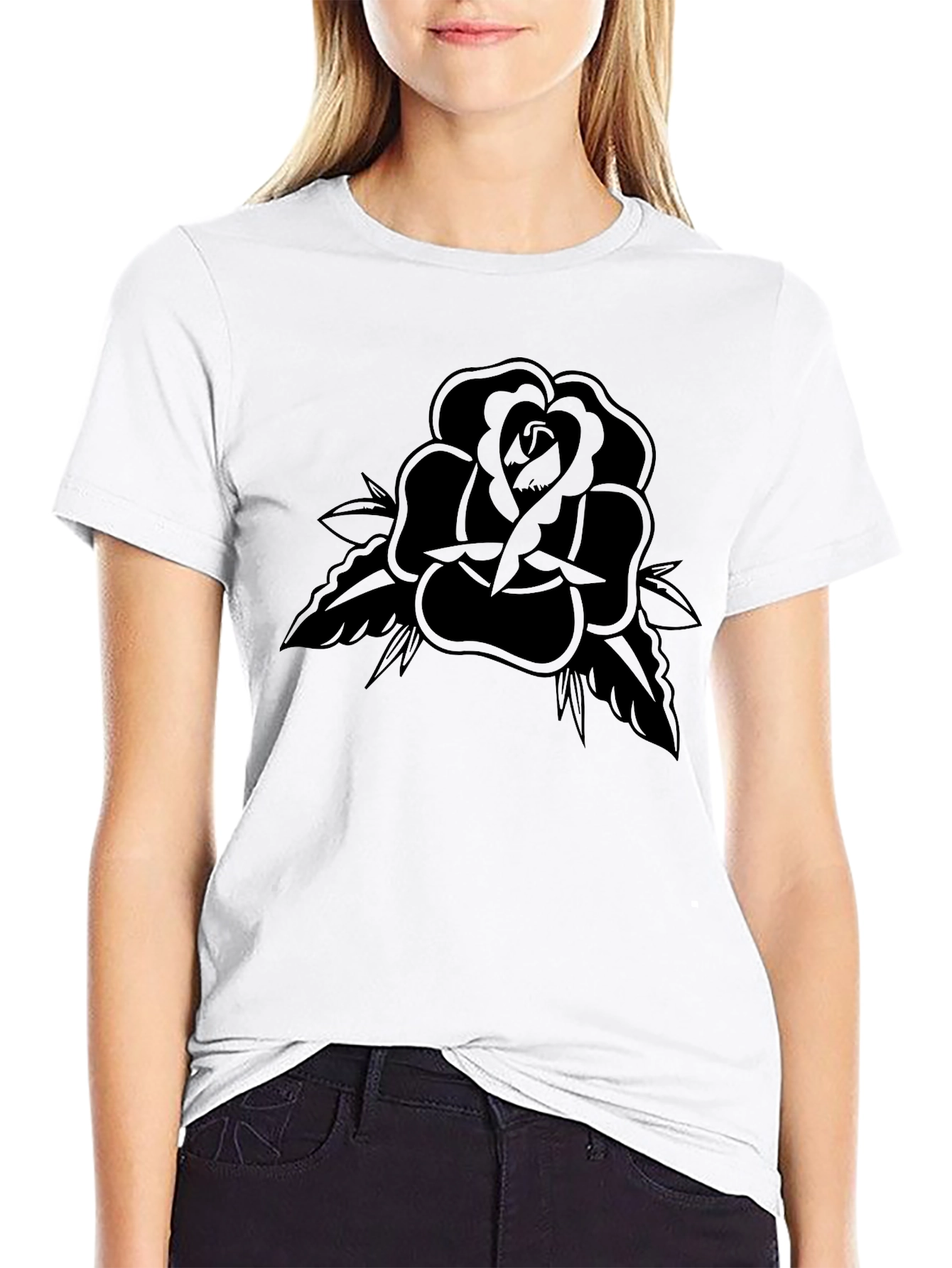 Black Rose Tattoo Graphic T-Shirt