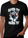 Spin It Like You Mean It Black Graphic Tee