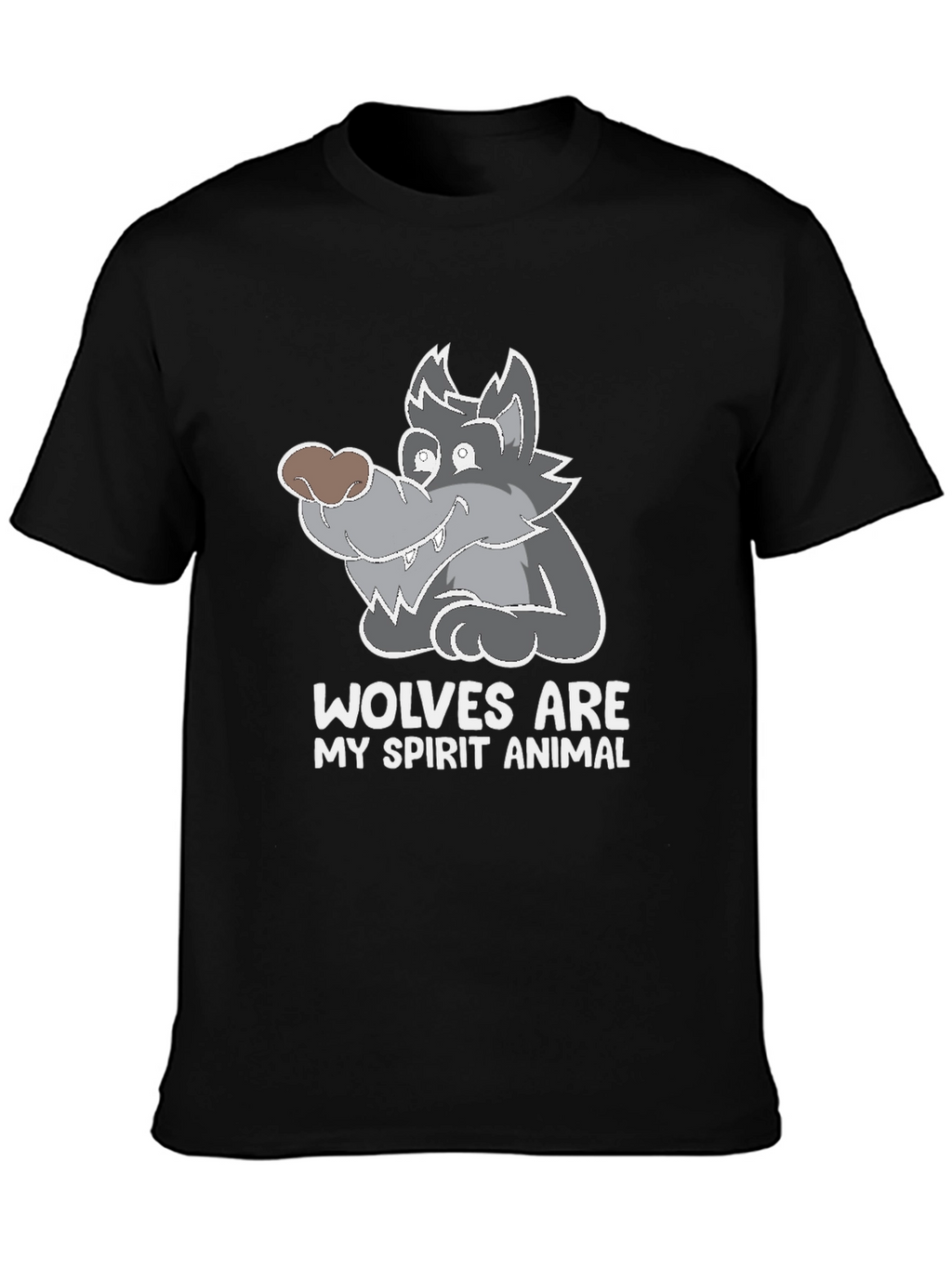 Wolves Are My Spirit Animal Graphic Tee - Black
