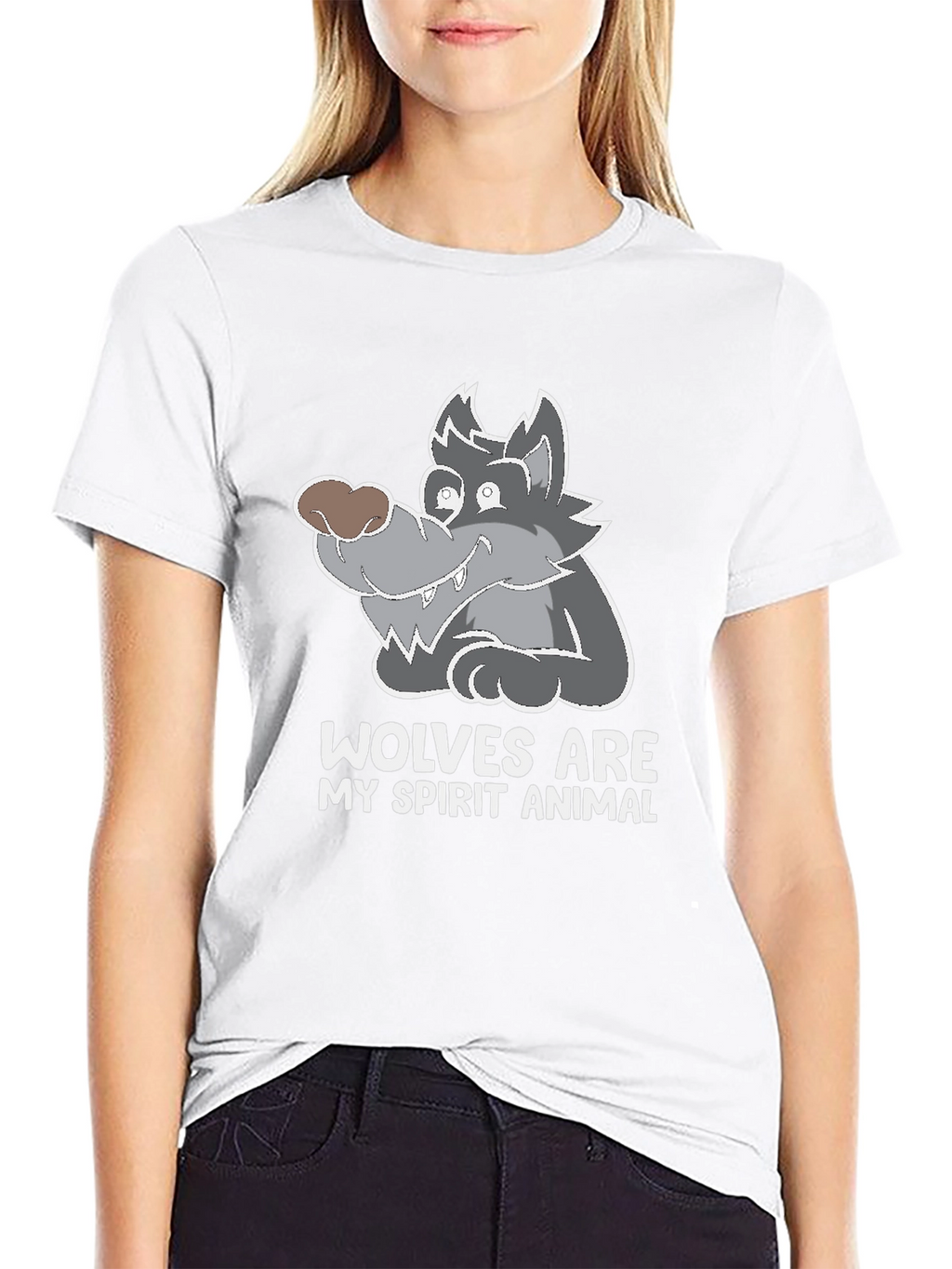 Wolves Are My Spirit Animal Graphic Tee - Black