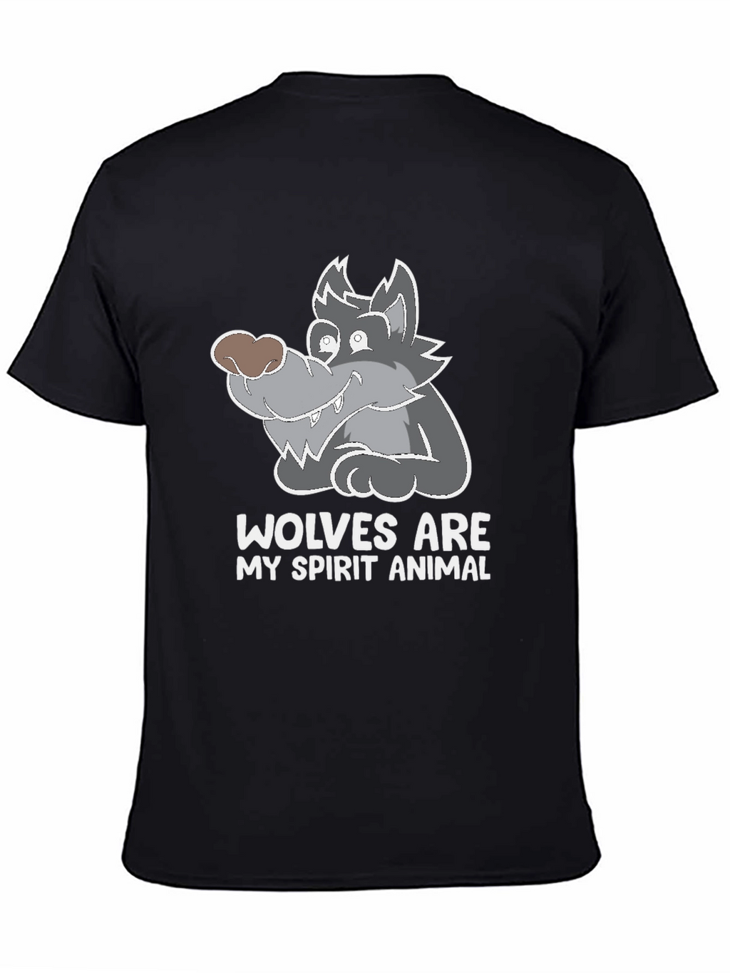 Wolves Are My Spirit Animal Graphic Tee - Black