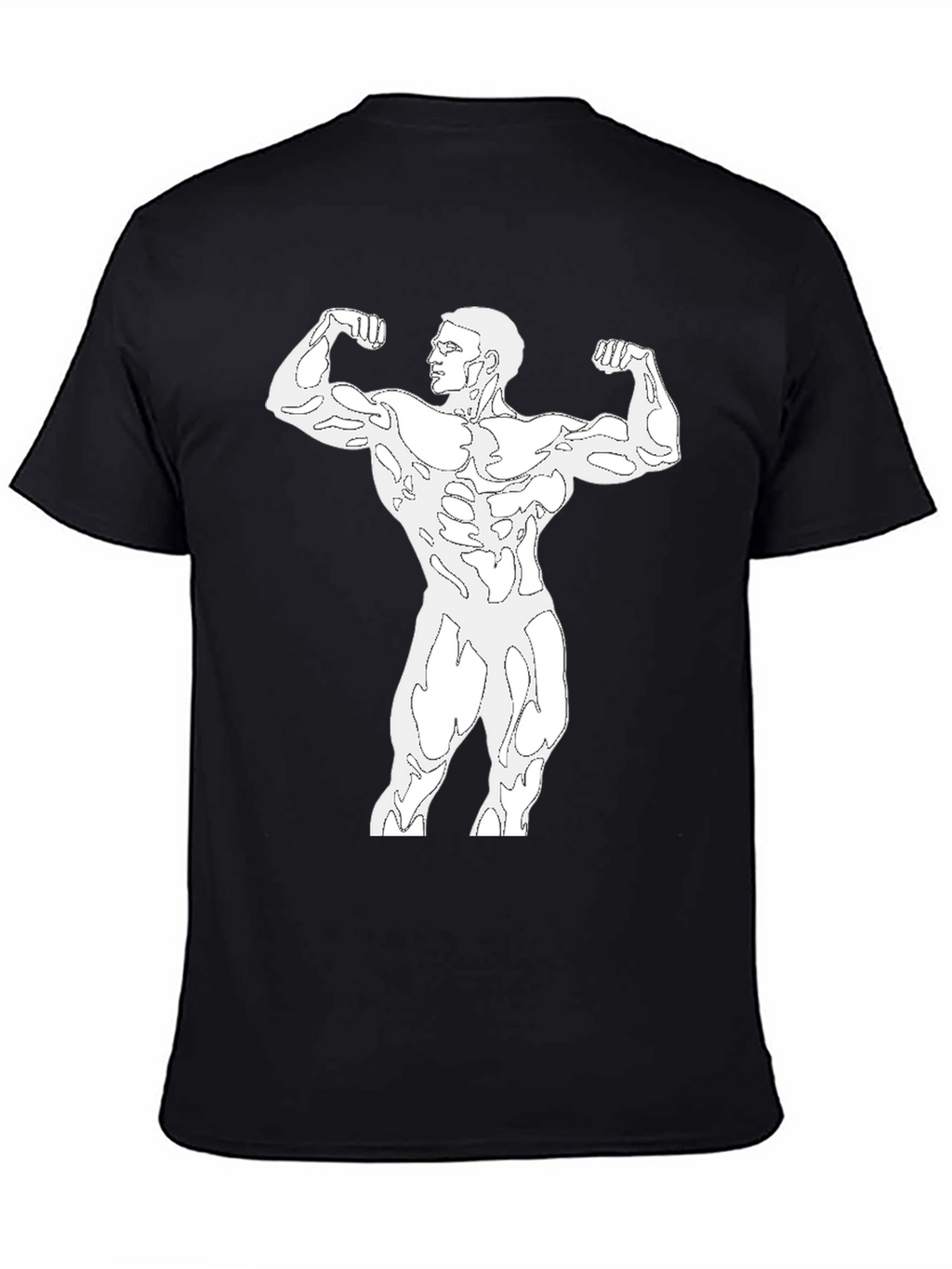 Black Bodybuilder Graphic Tee - Muscle Flex