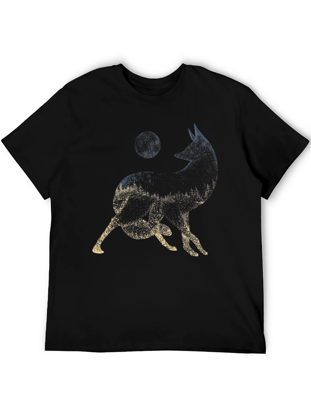 Wolf Moon Forest Graphic Tee - Black