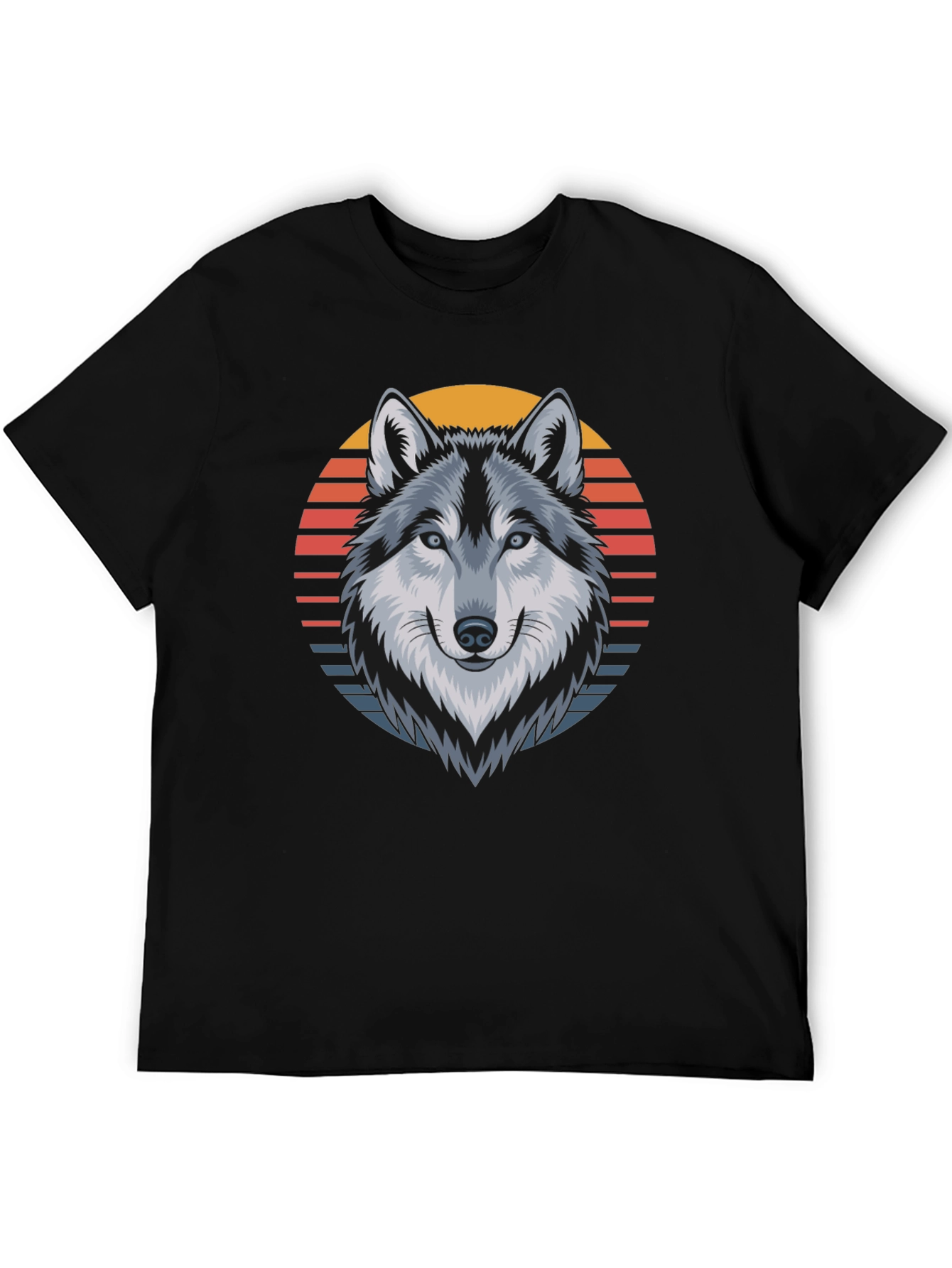 Wolf Sunset Graphic Tee - Cool Animal Design