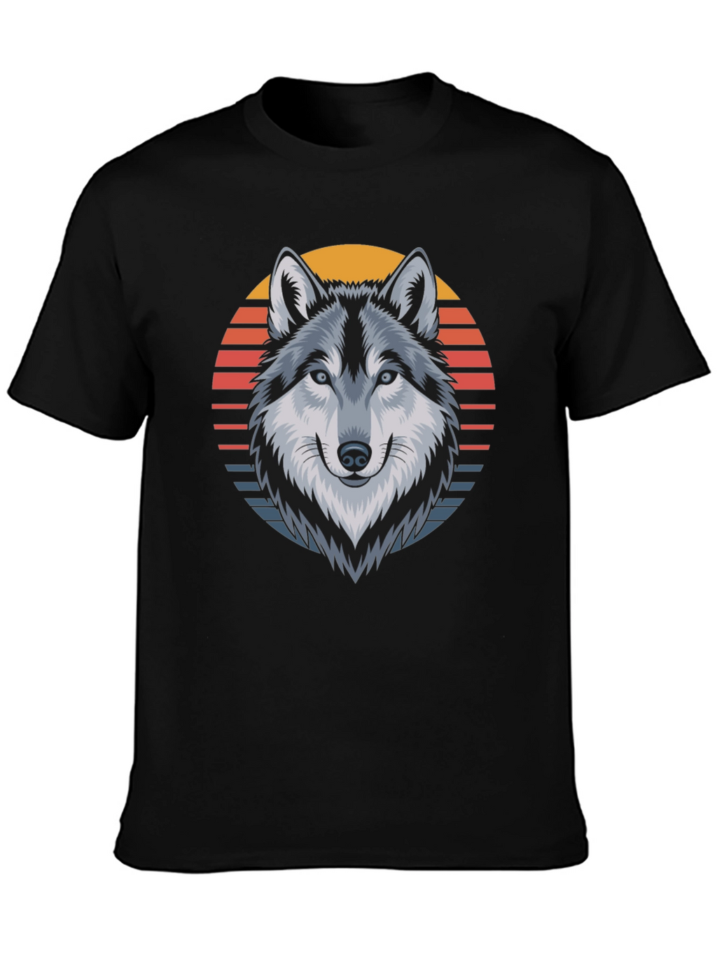 Wolf Sunset Graphic Tee - Cool Animal Design