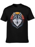 Wolf Sunset Graphic Tee - Cool Animal Design