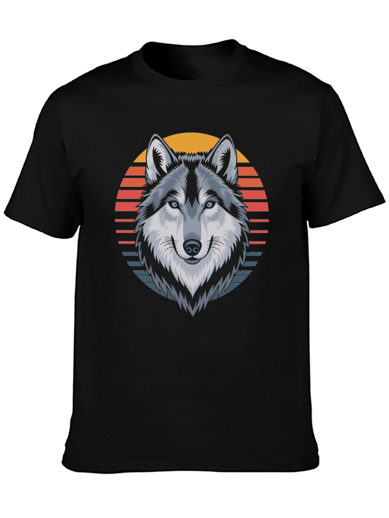Wolf Sunset Graphic Tee - Cool Animal Design