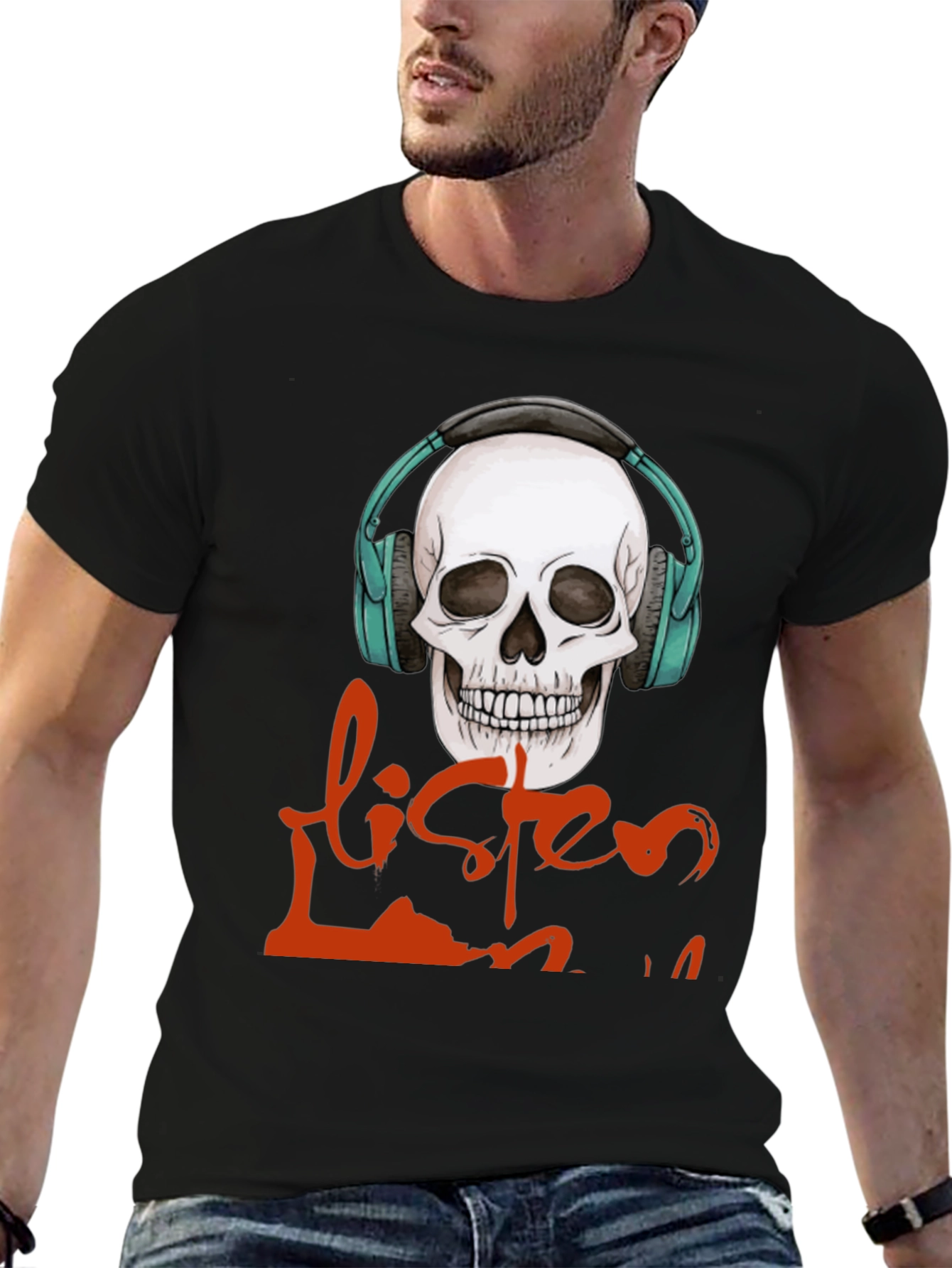 Skull Headphones Graphic T-Shirt - Listen Up!