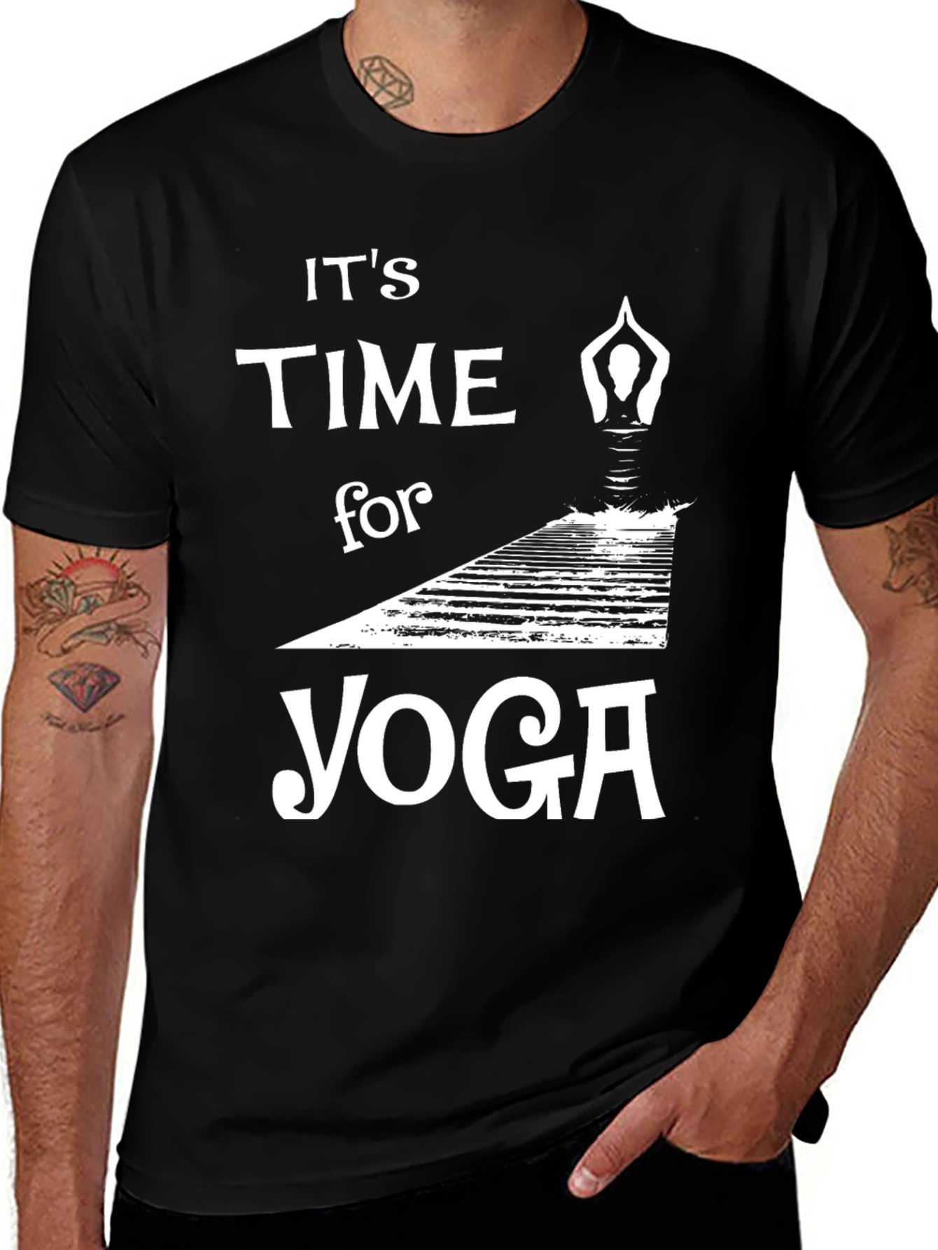 Its Time for Yoga Graphic Tee - Black Cotton