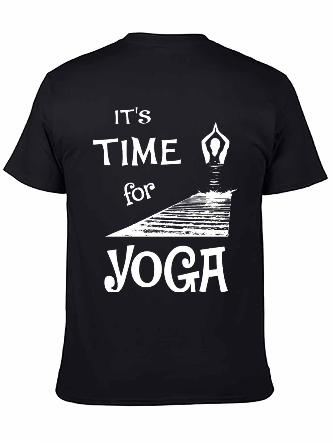 Its Time for Yoga Graphic Tee - Black Cotton