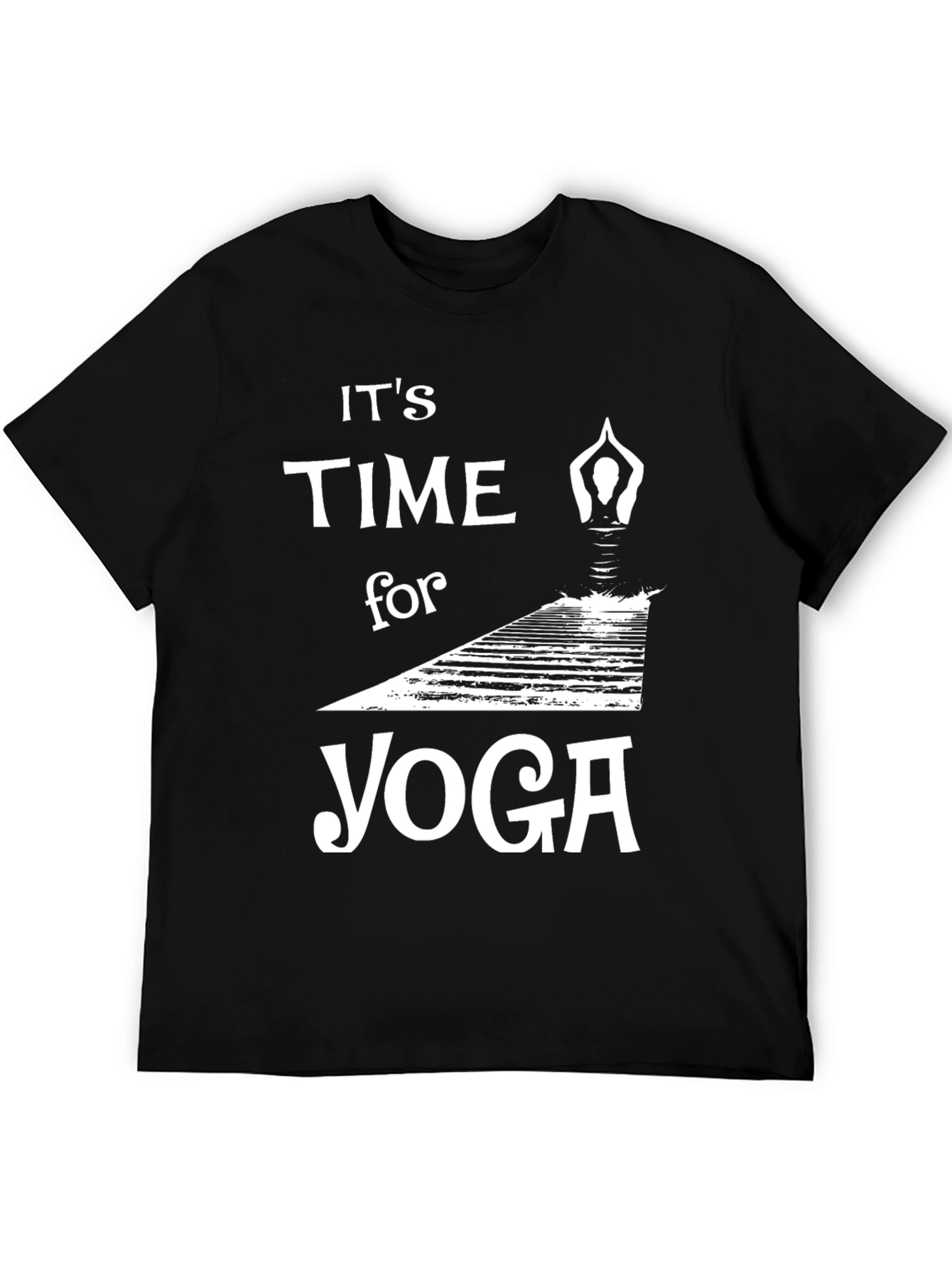 Its Time for Yoga Graphic Tee - Black Cotton