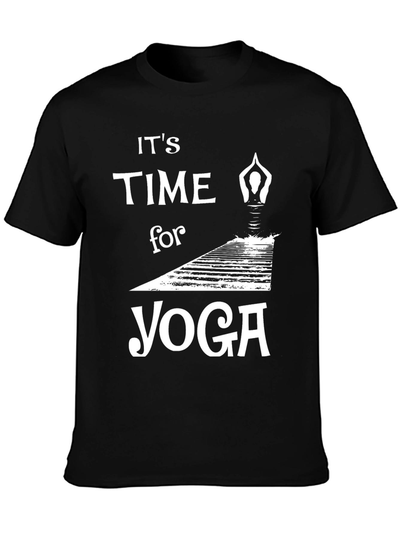 Its Time for Yoga Graphic Tee - Black Cotton