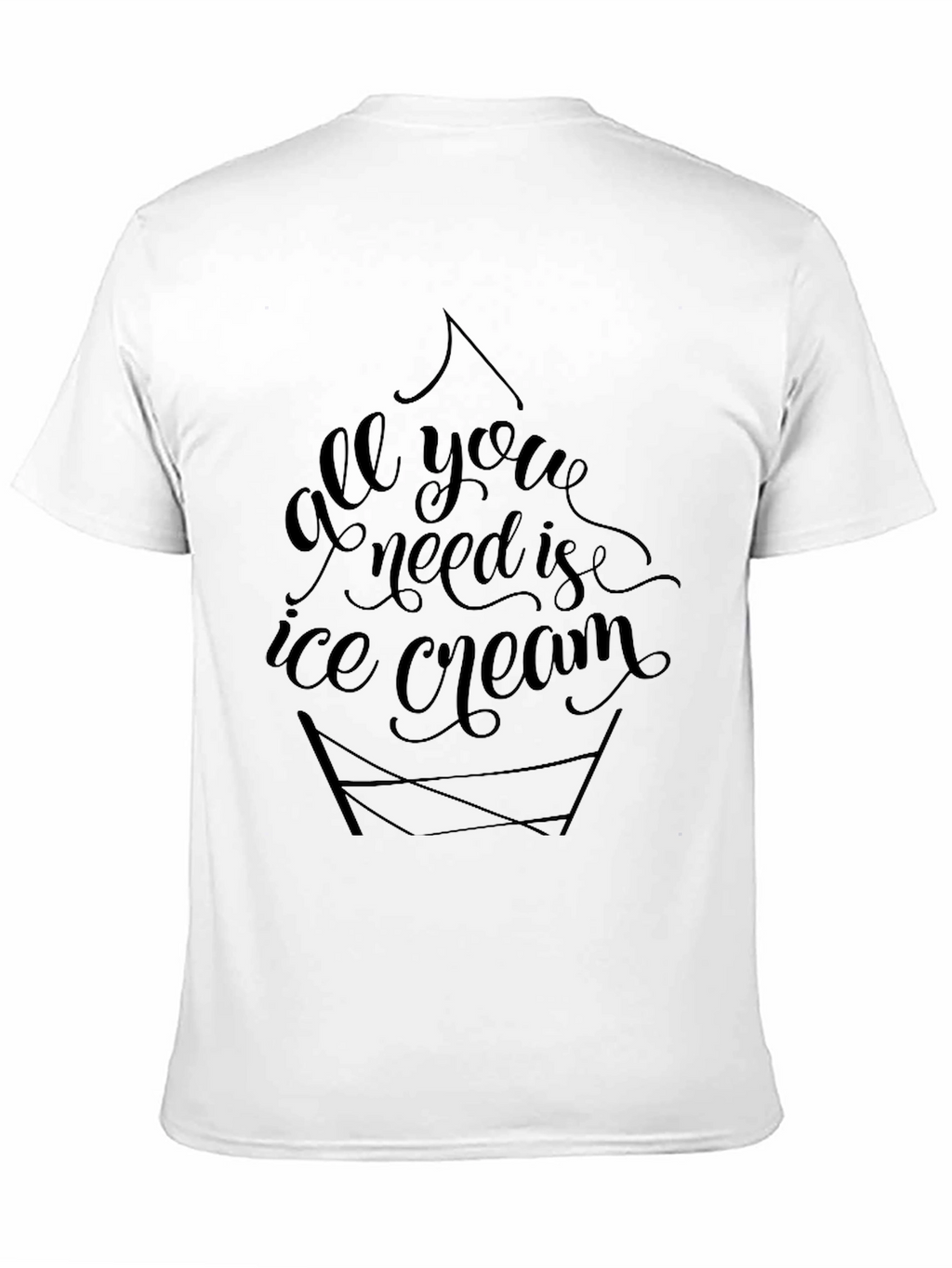 All You Need Is Ice Cream Black Tee Shirt