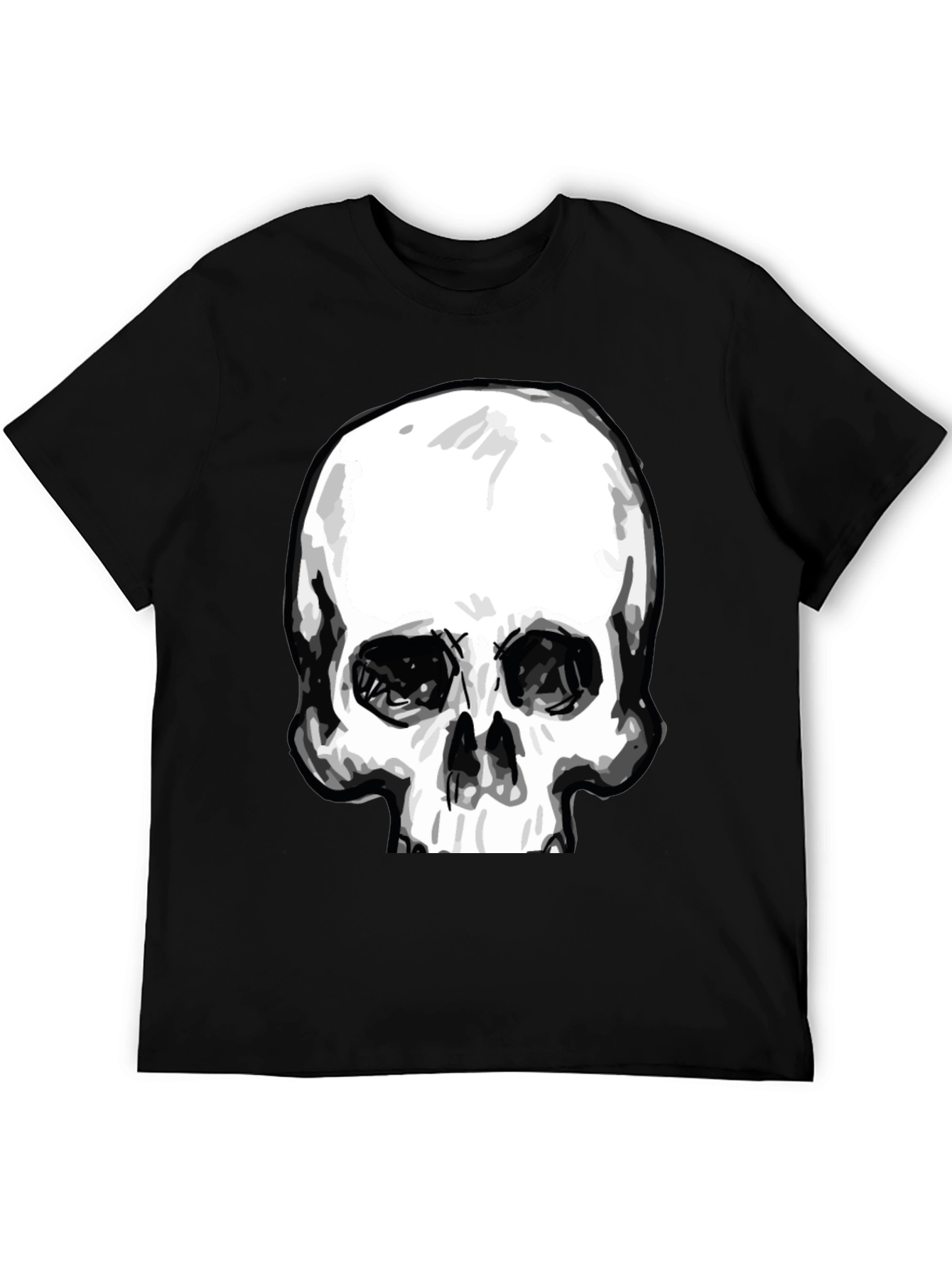 Skull Graphic Tee - Stylish Black Cotton T-Shirt