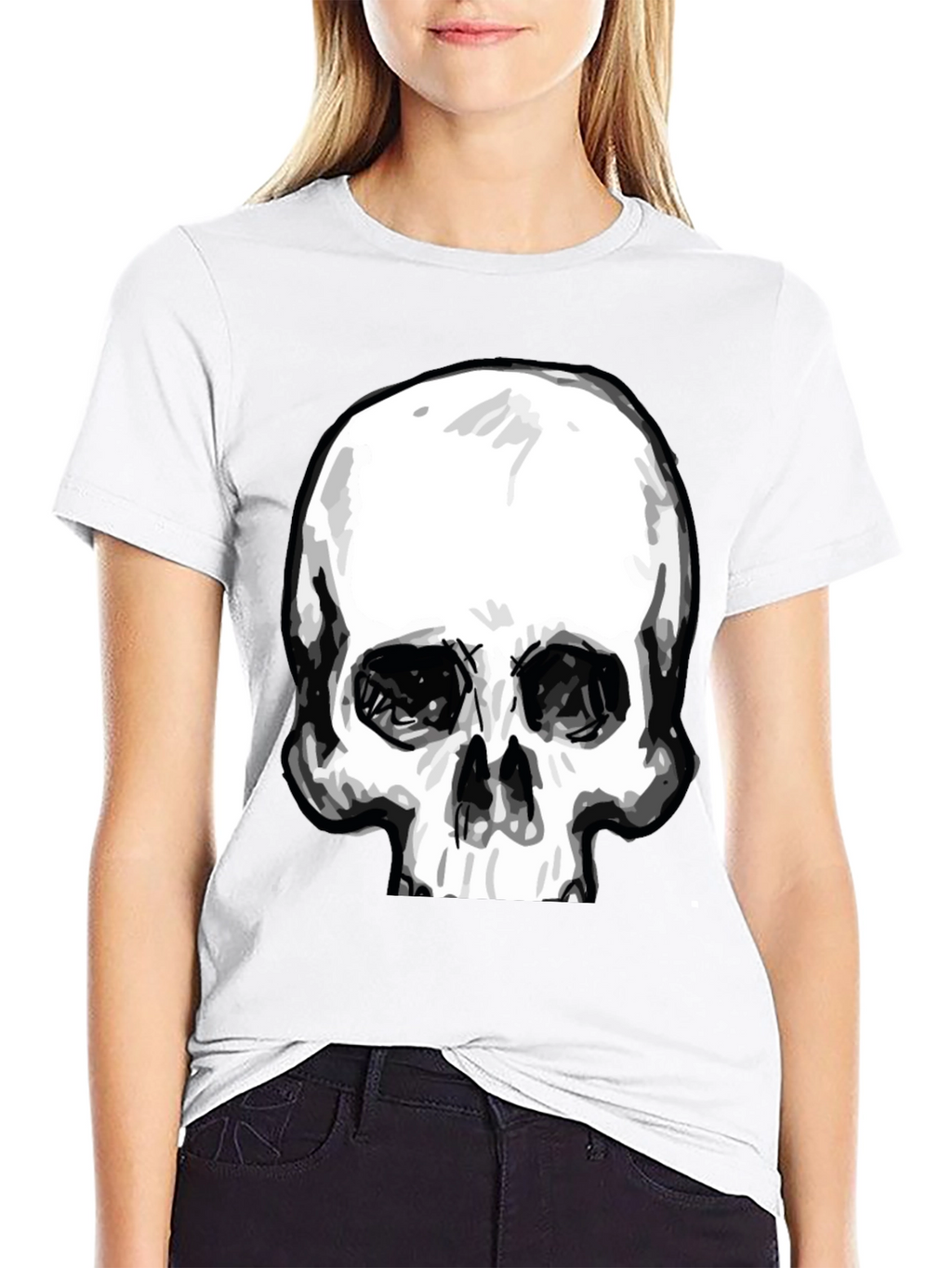 Skull Graphic Tee - Stylish Black Cotton T-Shirt