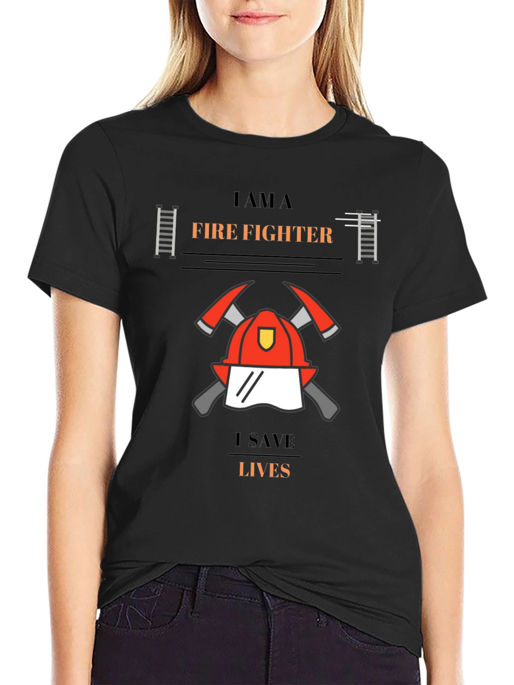 Firefighter Graphic T-Shirt - I Save Lives