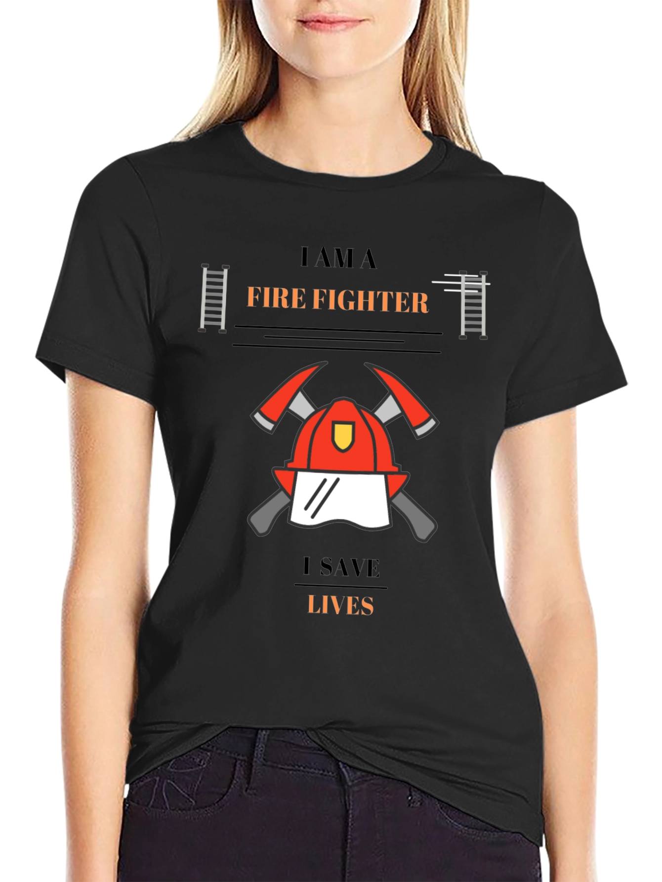 Firefighter Graphic T-Shirt - I Save Lives