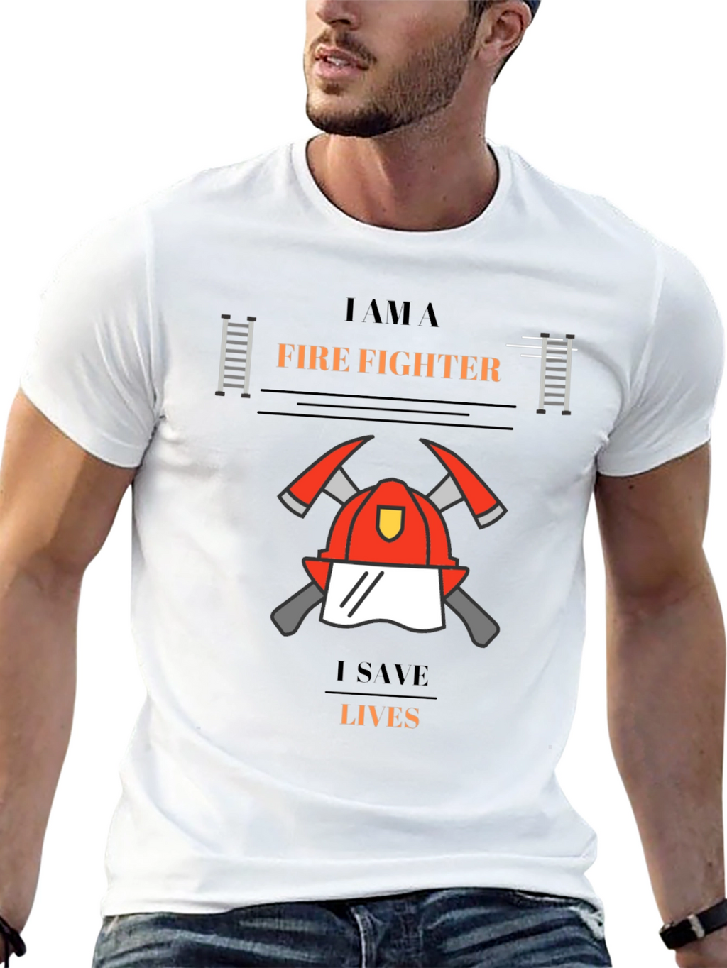 Firefighter Graphic T-Shirt - I Save Lives