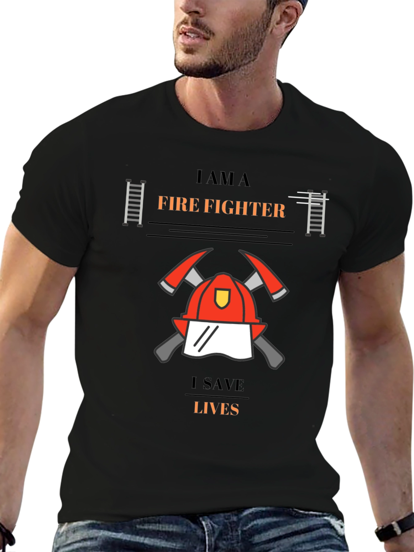 Firefighter Graphic T-Shirt - I Save Lives