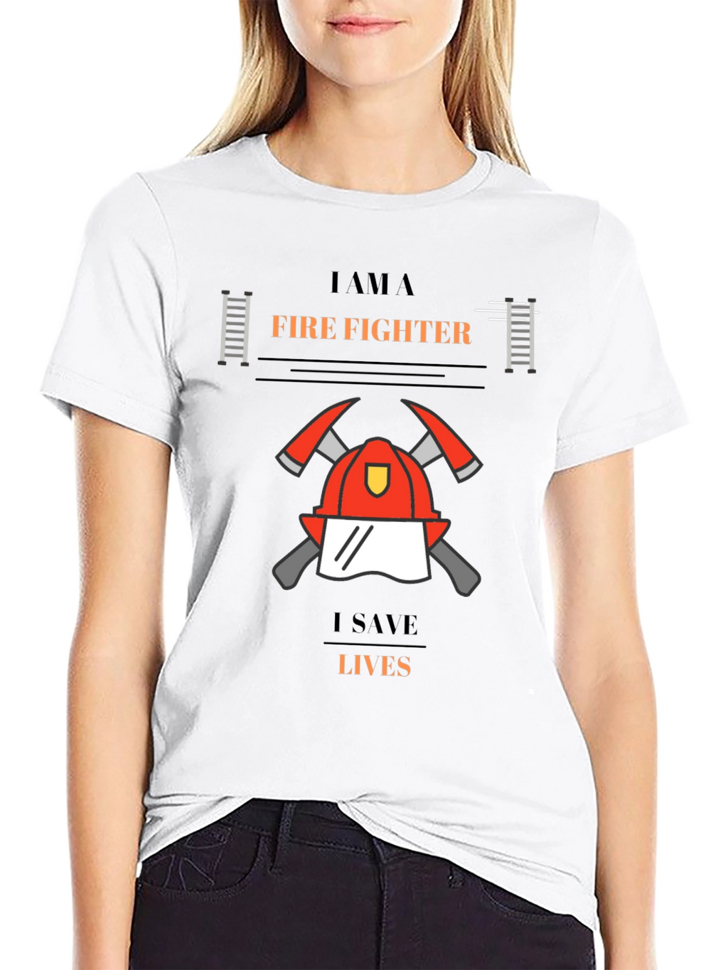 Firefighter Graphic T-Shirt - I Save Lives
