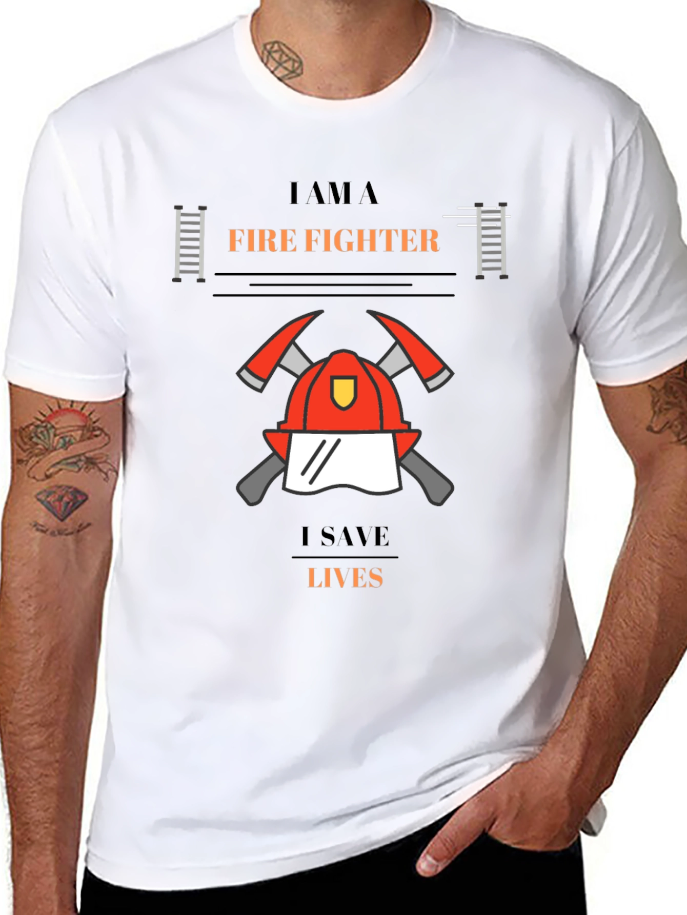 Firefighter Graphic T-Shirt - I Save Lives