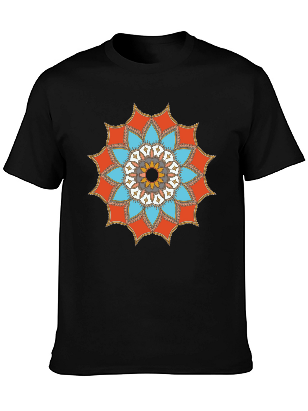 Mandala Graphic Tee - Stylish Mens Black T-Shirt