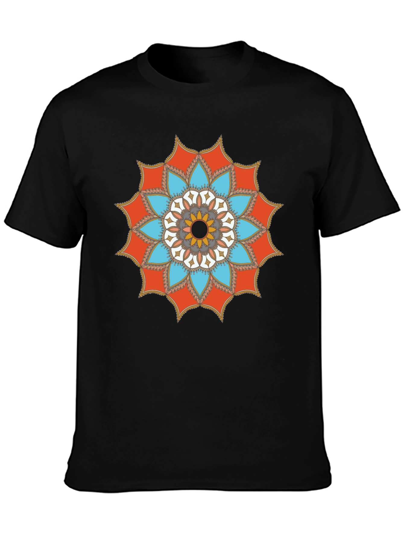 Mandala Graphic Tee - Stylish Mens Black T-Shirt